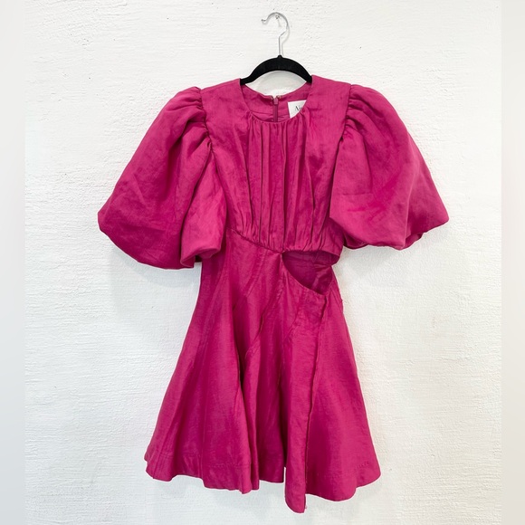 Aje Admiration Asymmetric Mini Dress Size 6 US 2 - Picture 2 of 6